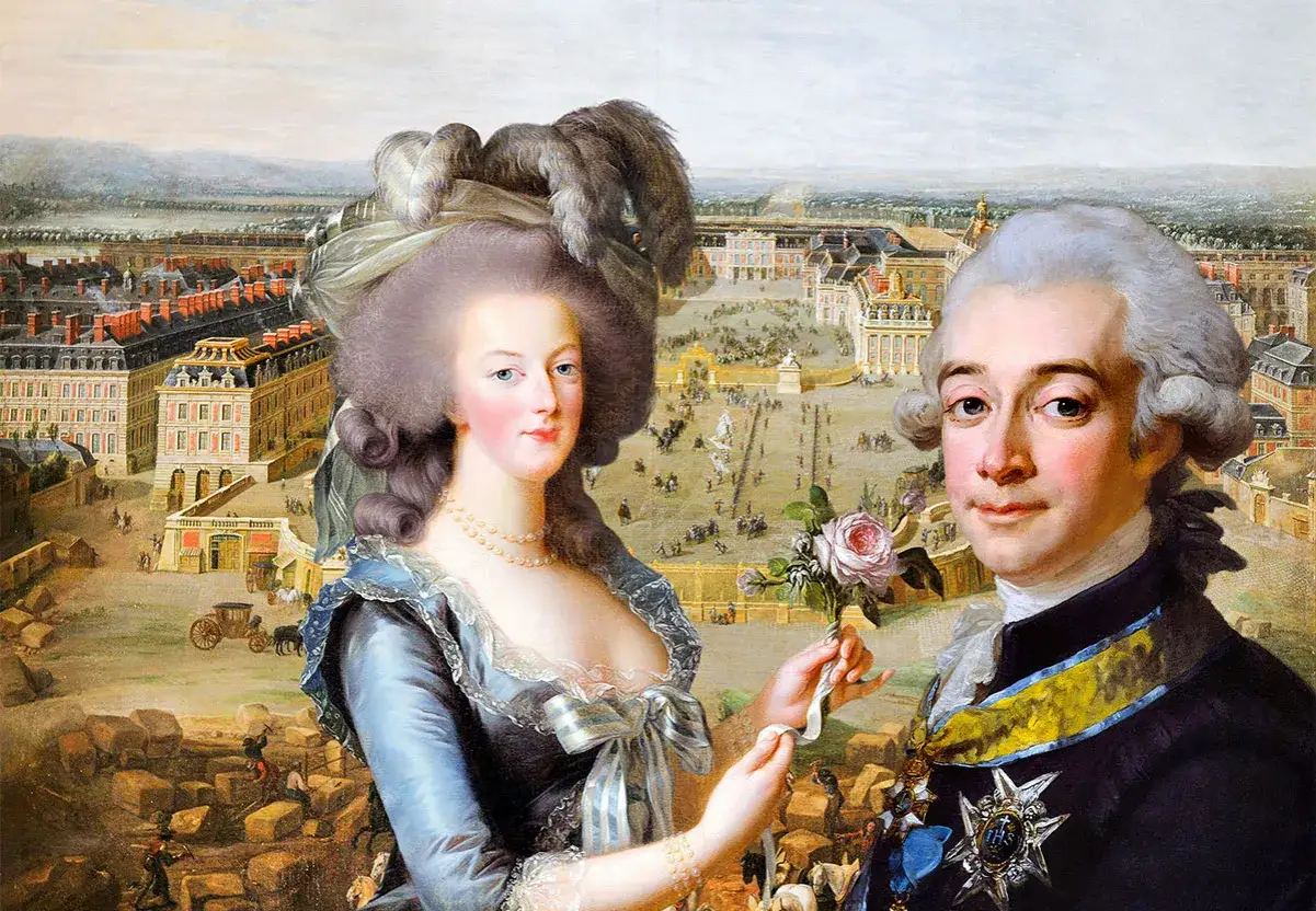 Axel von Fersen och Marie Antoinette, en romantisk scen framför Versailles.