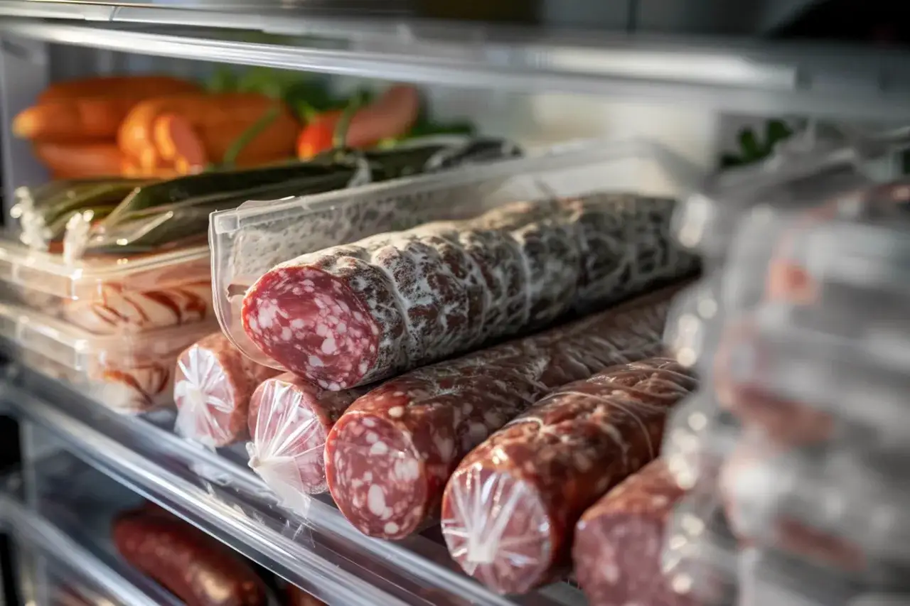 Wędliny w lodówce, w tym salami. Zastanawiasz się, ile może leżeć kiełbasa w lodówce? Oto zapas na dłużej!