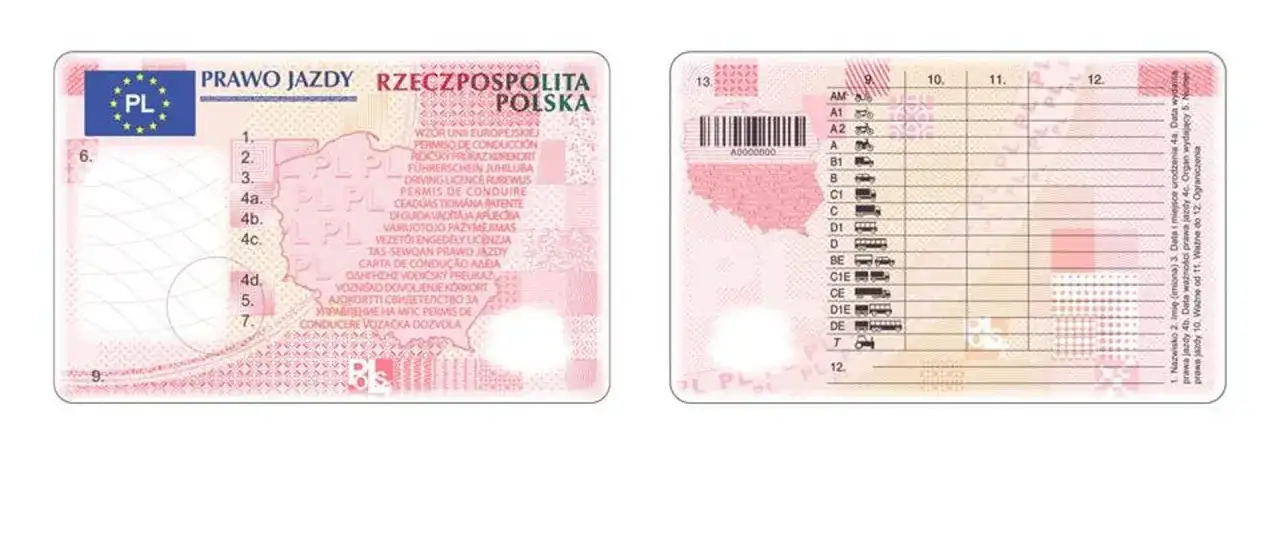 Polskie prawo jazdy z datą wydania i ważności. Widoczne kategorie pojazdów i dane kierowcy.