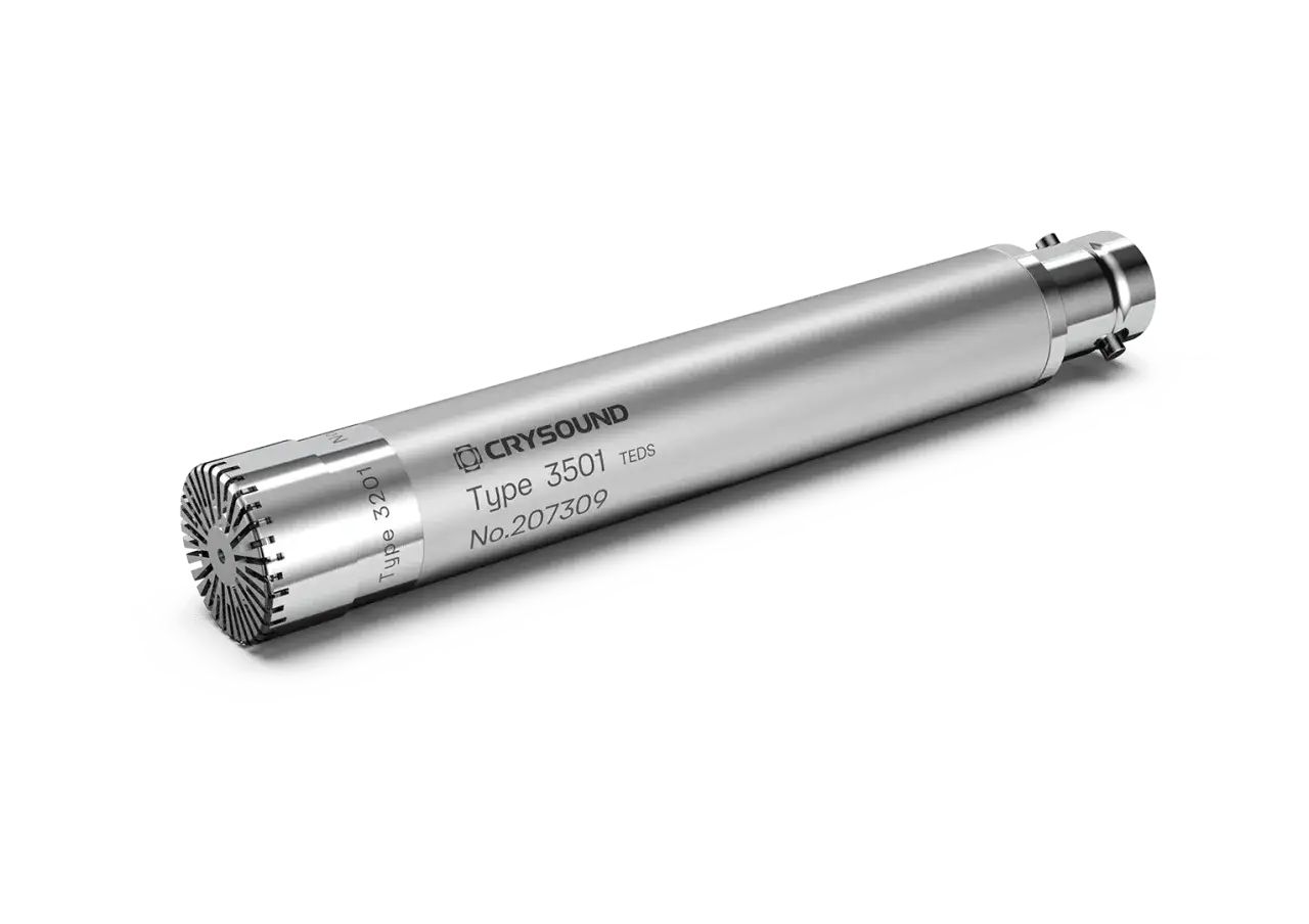 Micrófono de medición Crysound Type 3501 TEDS, con gran potencia acústica, ideal para análisis de sonido.
