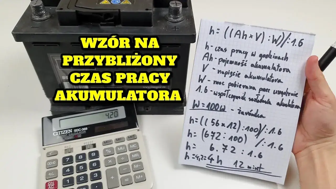 akumulator samochodowy prostownik wzór obliczanie czasu ładowania