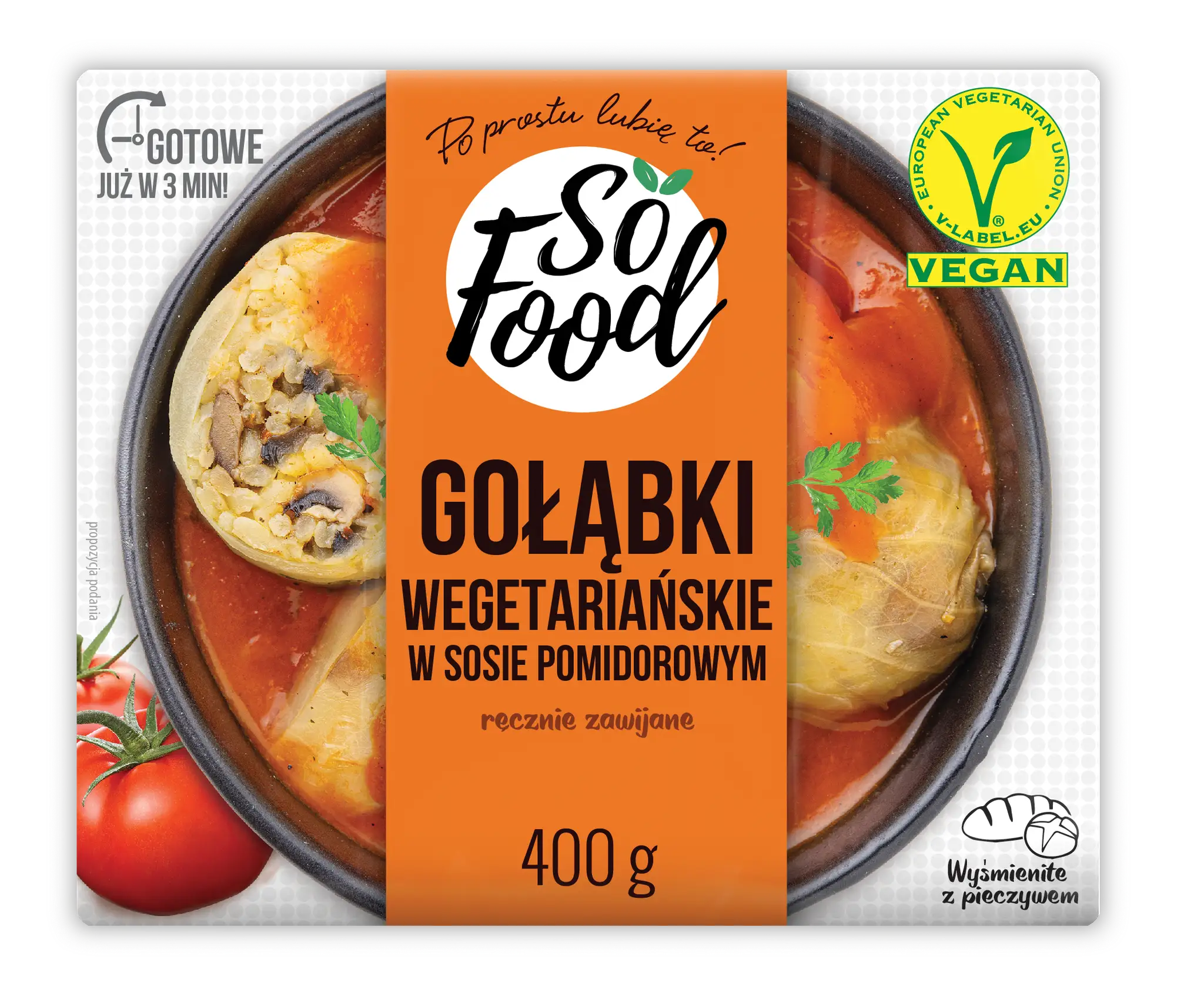 Gołąbki z ryżem w sosie pomidorowym gotowe danie