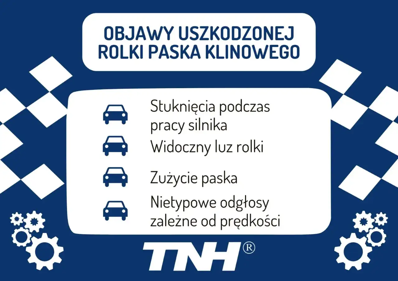 Objawy uszkodzonej rolki paska klinowego: stukanie, luz, zużycie paska, nietypowe odgłosy. Sprawdź swoją rolkę alternatora!