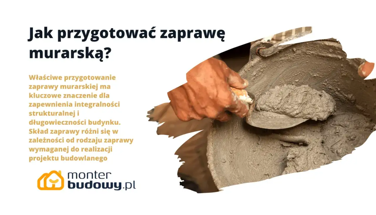 Ręce murarza mieszają zaprawę murarską kielnią. Dowiedz się, jak zrobić zaprawę murarską, by zapewnić trwałość budowli.
