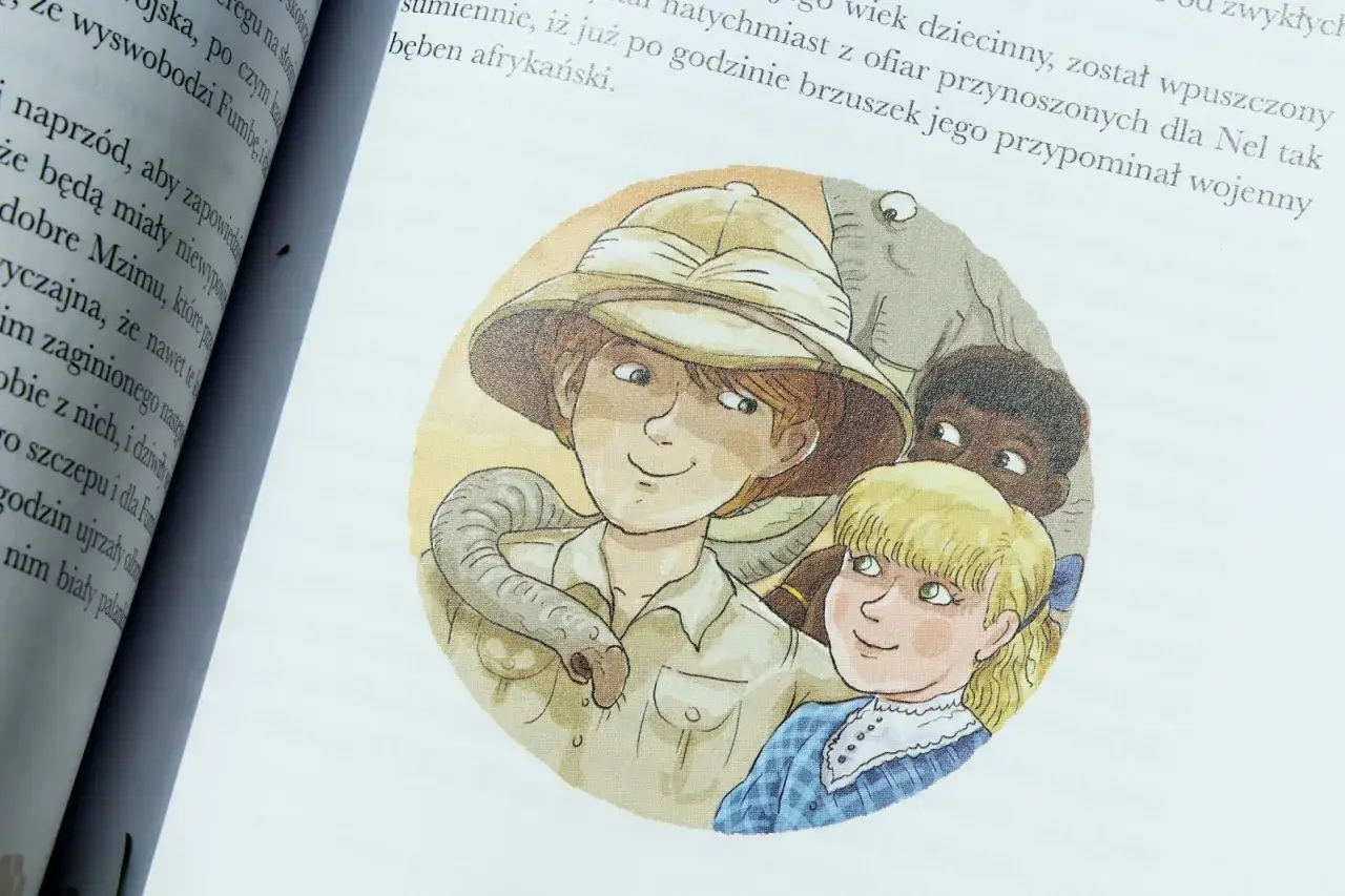 Staś i Nel w Afryce ilustracja książkowa