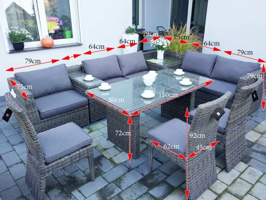 Nowoczesne meble tarasowe modułowe technorattan