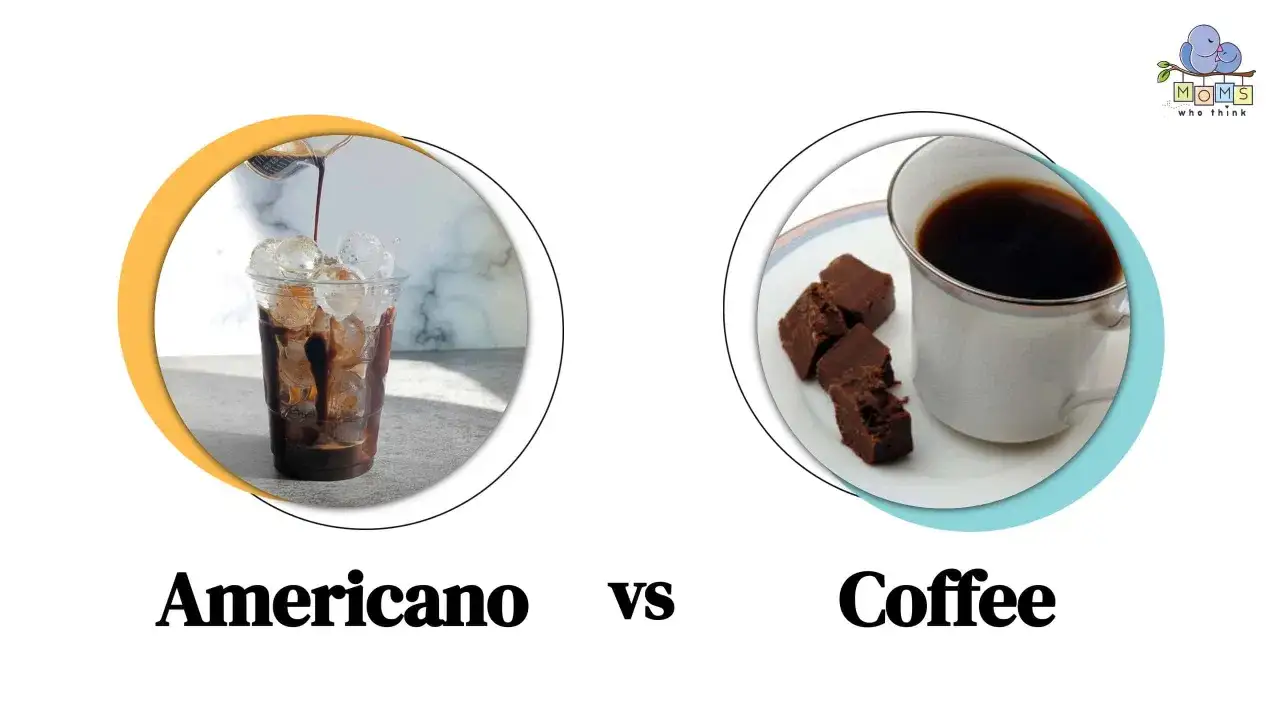 Is it an iced americano kaffe or a hot coffee with fudge? The image shows a comparison.