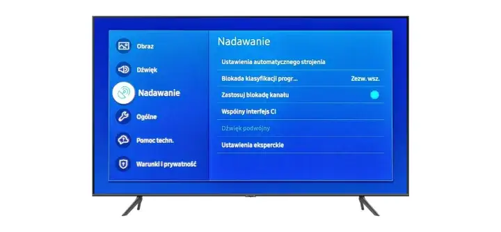 Menu ustawień telewizora wyszukiwanie kanałów