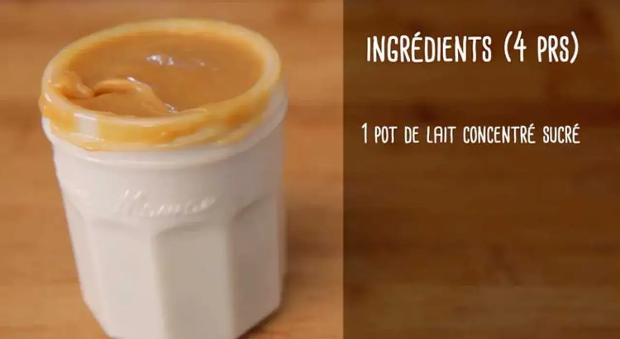 Un pot de confiture de lait onctueuse, ingr&eacute;dient cl&eacute; pour une recette facile et gourmande.