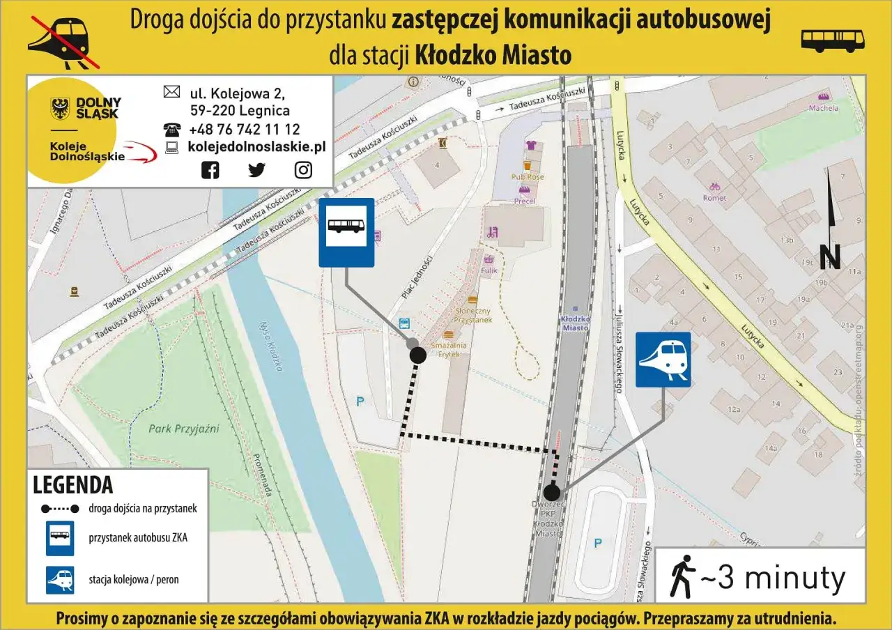 dworzec kolejowy Kłodzko Miasto busy do G&oacute;r Stołowych