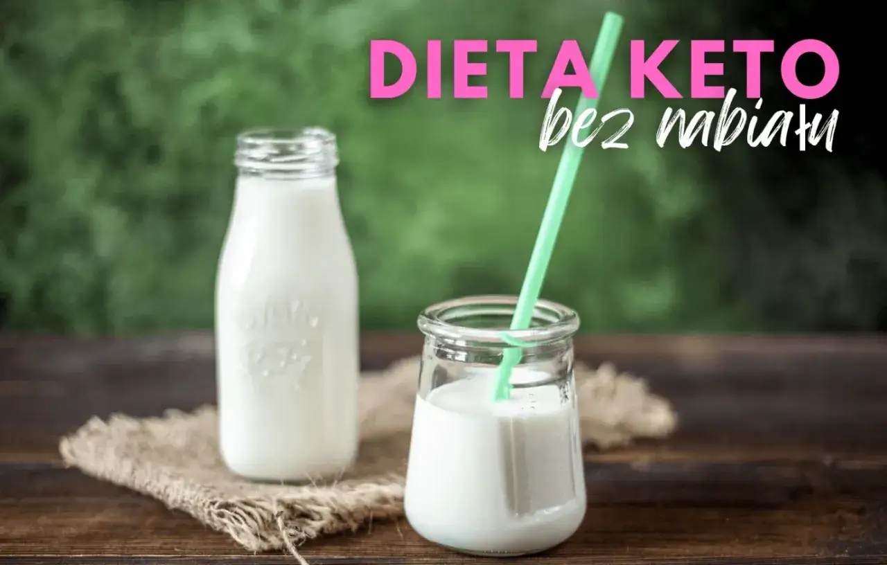 Dieta keto bez nabiału. Dwie butelki z mlekiem, jedna z zieloną słomką. Idealne dla osób z uczuleniem na nabiał.