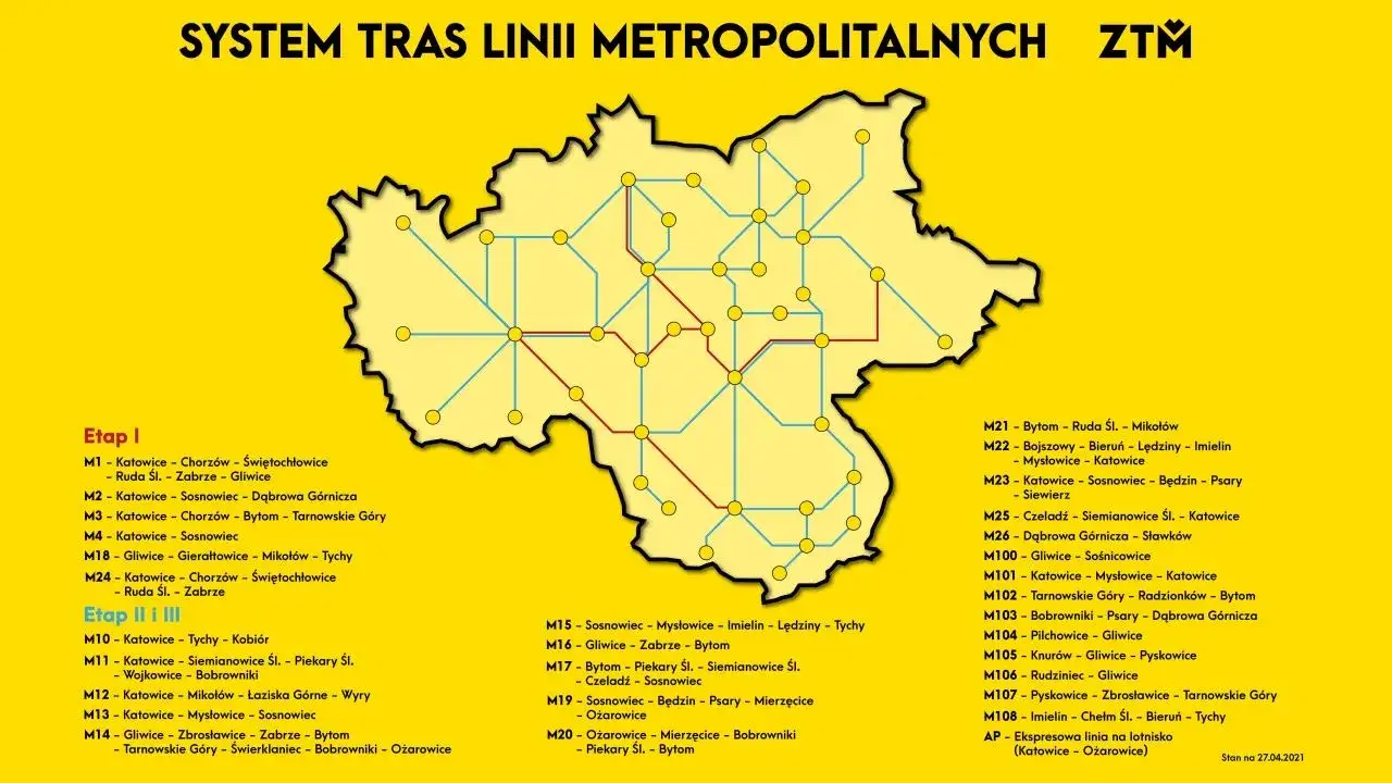 Mapa połączeń autobusowych Faster Polska