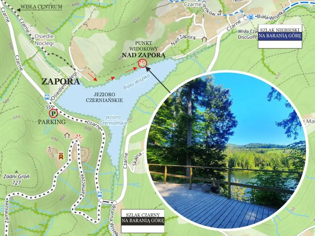 Parkingi Barania Góra Wisła Czarne mapa