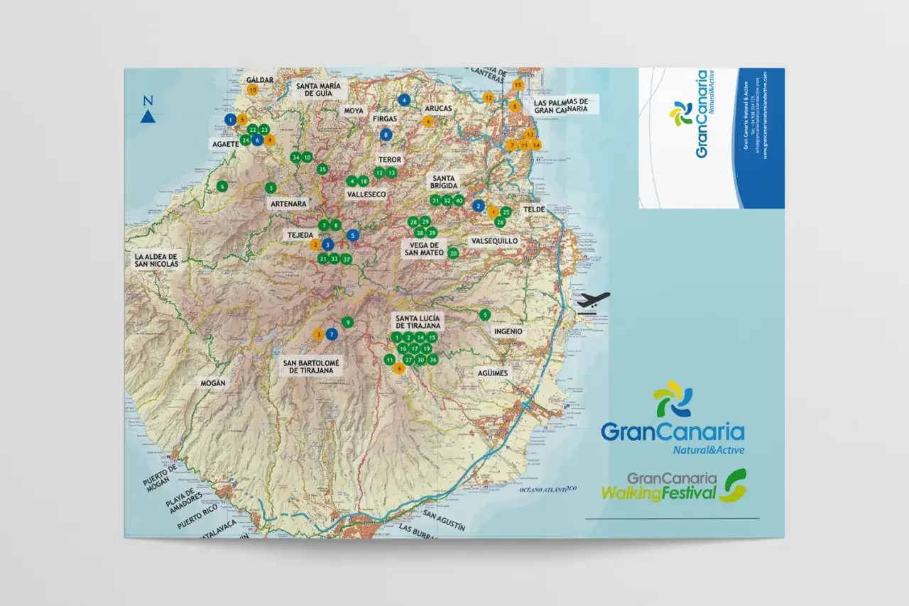 Mapa Gran Canarii z zaznaczonymi atrakcjami. Czy Gran Canaria jest bezpieczna? Tak, mapa pokazuje wiele miejsc do odkrycia.
