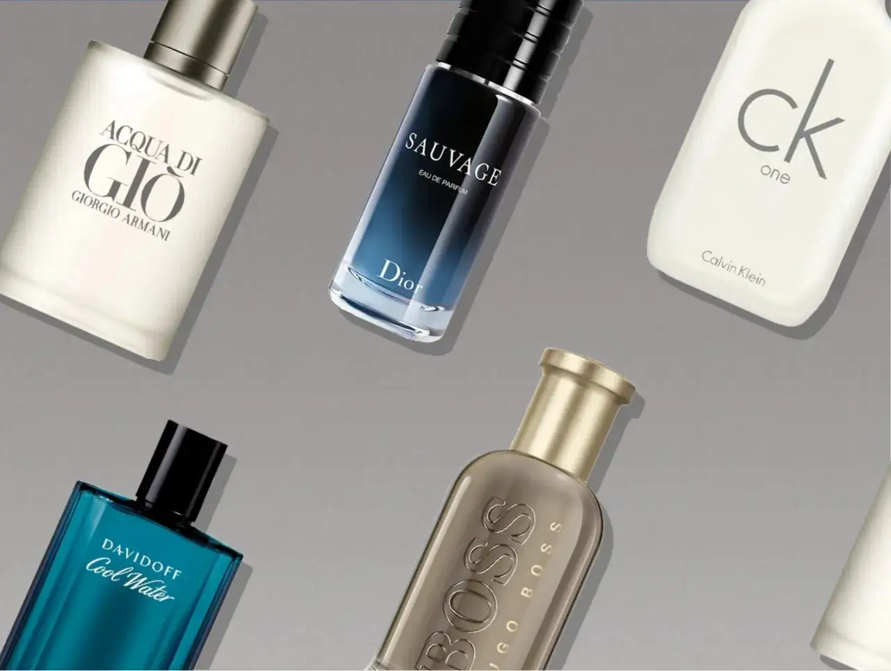 Auswahl der besten Männerparfums, verschiedene Flakons