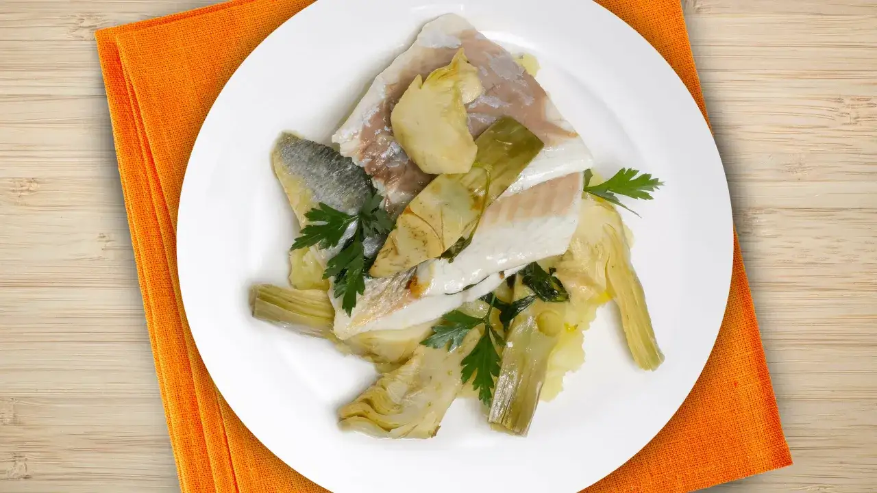 Filetto di orata con carciofi al forno