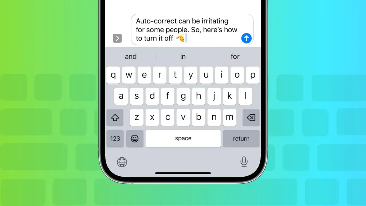 Ekran iPhone'a z klawiaturą. Tekst 