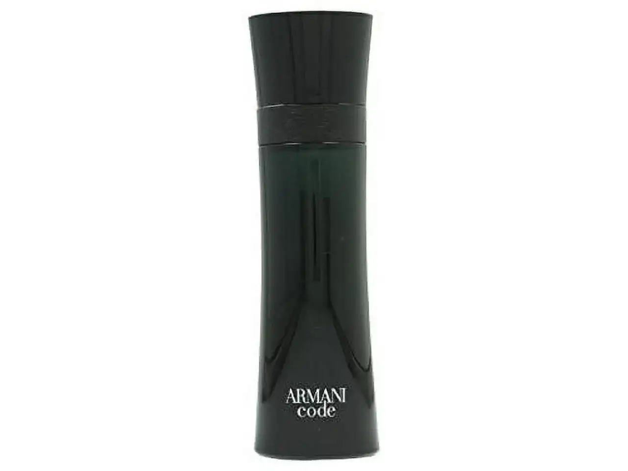 Elegancka, czarna butelka perfum Armani Code 100ml, z charakterystycznym logo.