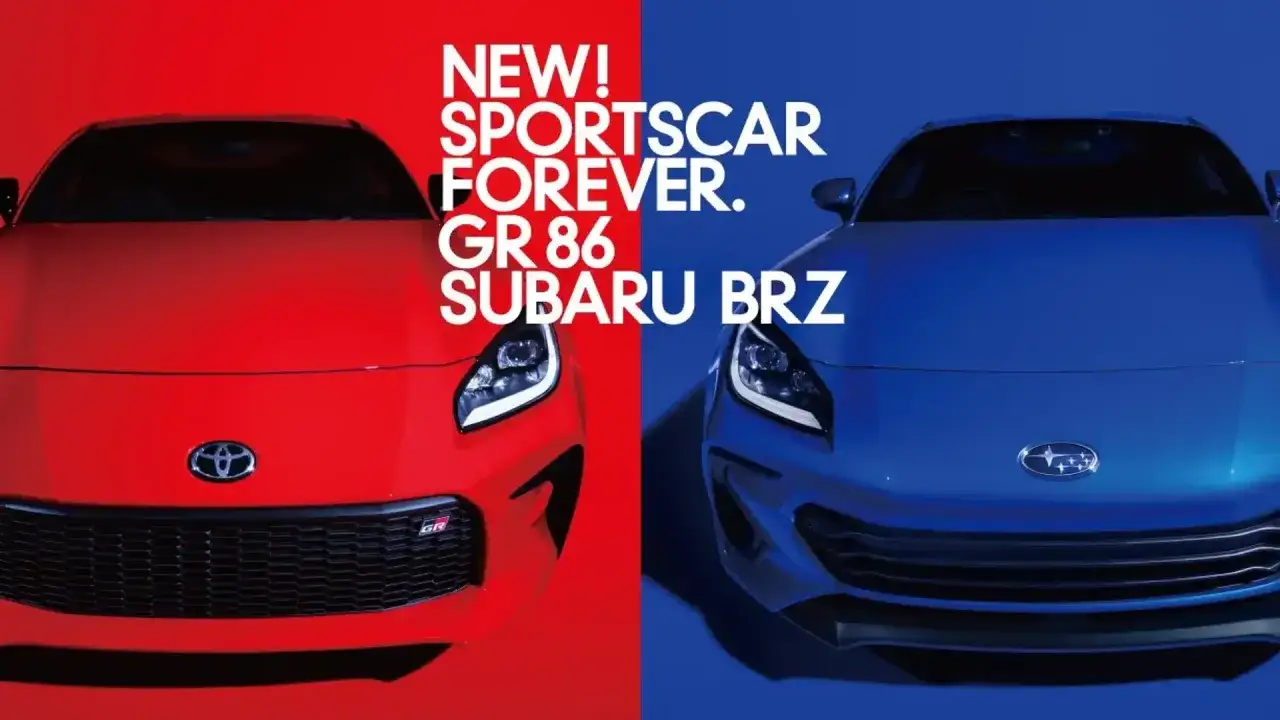 Czerwona Toyota GR 86 i niebieski Subaru BRZ, dwa sportowe samochody, które nigdy się nie starzeją.