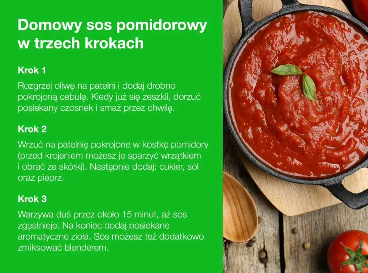 Jak zrobić sos pomidorowy z koncentratu: przepis krok po kroku. Na zdjęciu gotowy, gęsty sos pomidorowy w naczyniu.