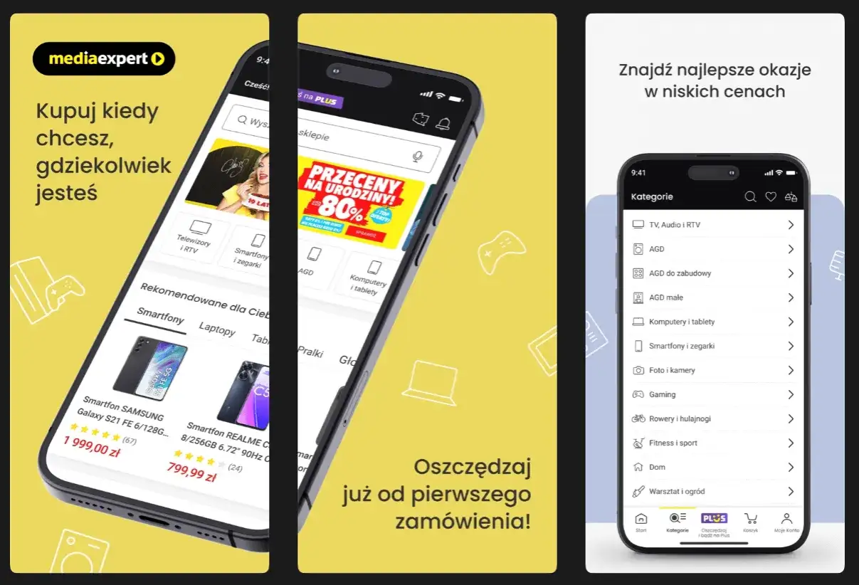 Aplikacja mobilna Media Expert, ekran główny