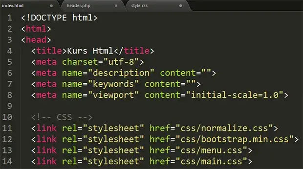 edytor kodu html dla początkujących