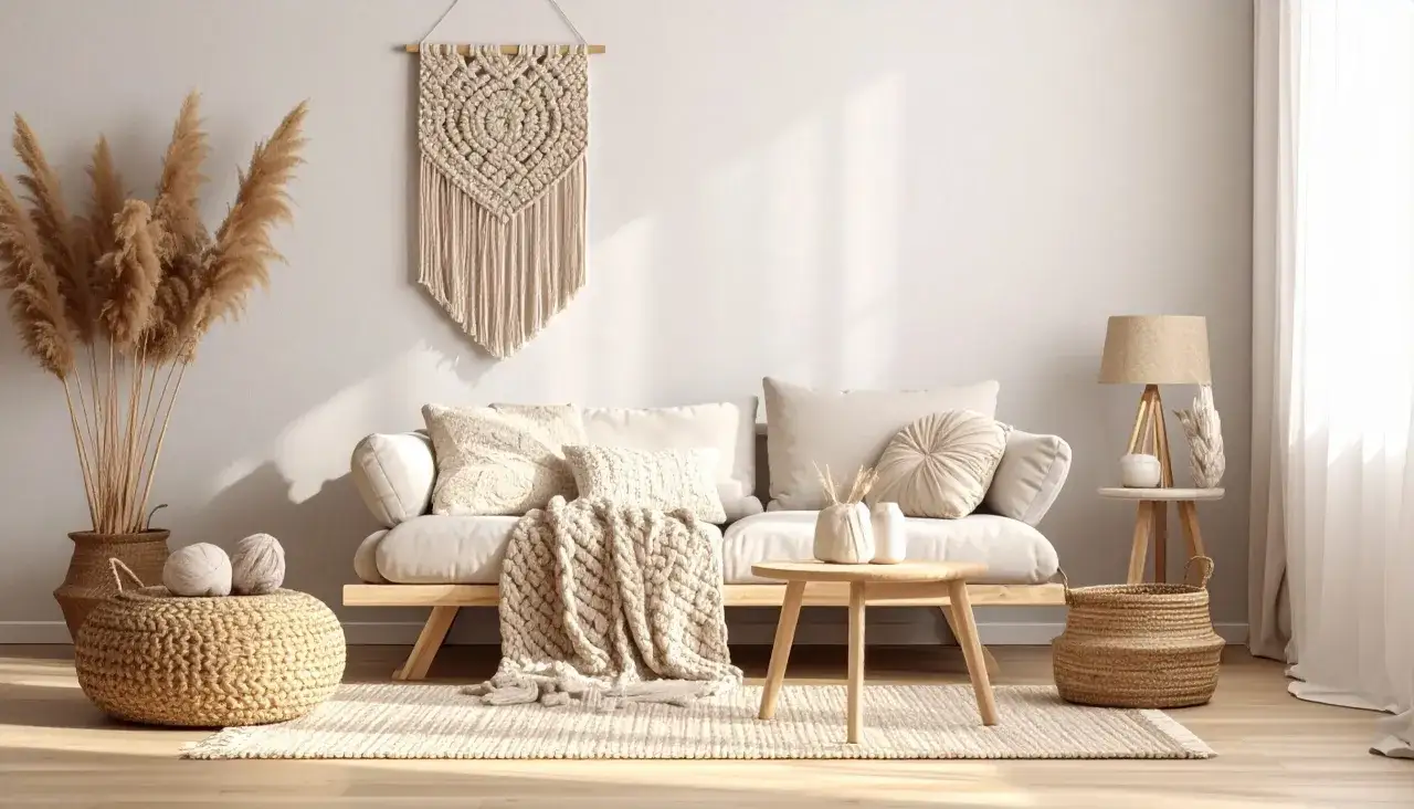 dekoracje z wł&oacute;czki styl boho skandi