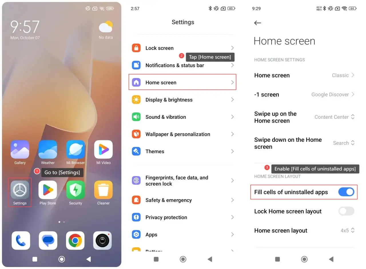 Ustawienia Xiaomi, ikona aplikacji