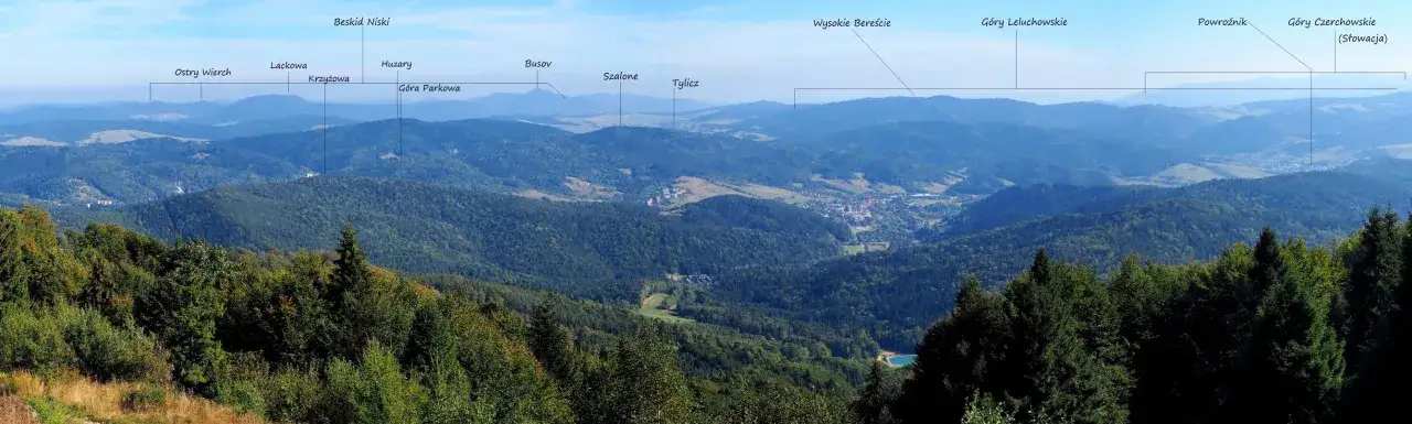 Panorama Beskidów z Jaworzyny Krynickiej