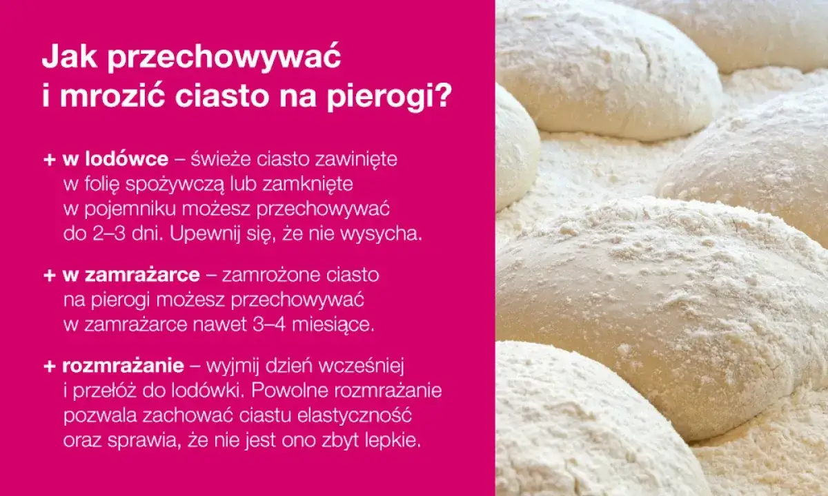 Ciasto na pierogi zawinięte w folię spożywczą