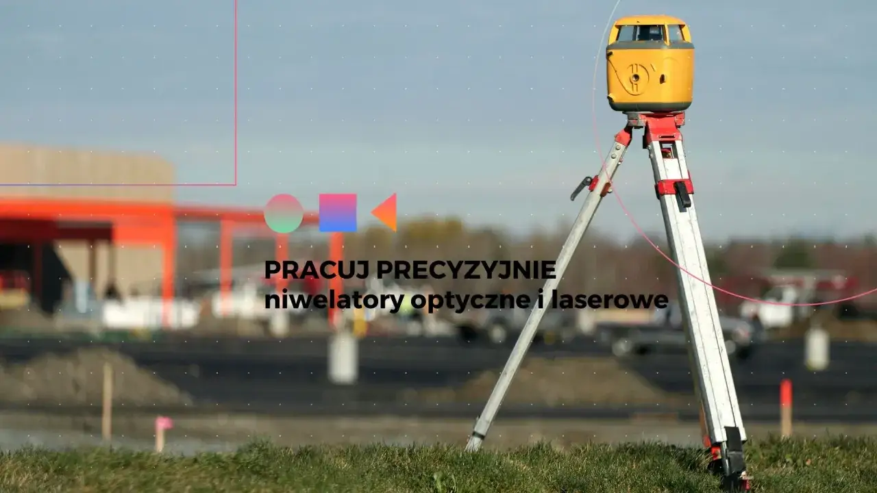 Żółty niwelator laserowy na statywie, gotowy do precyzyjnych prac budowlanych.