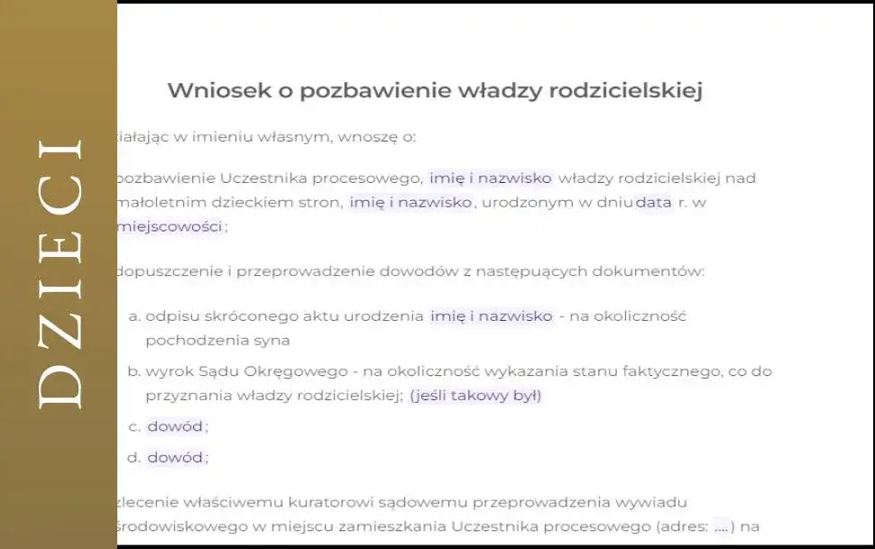 przesłanki pozbawienia władzy rodzicielskiej, ochrona dziecka