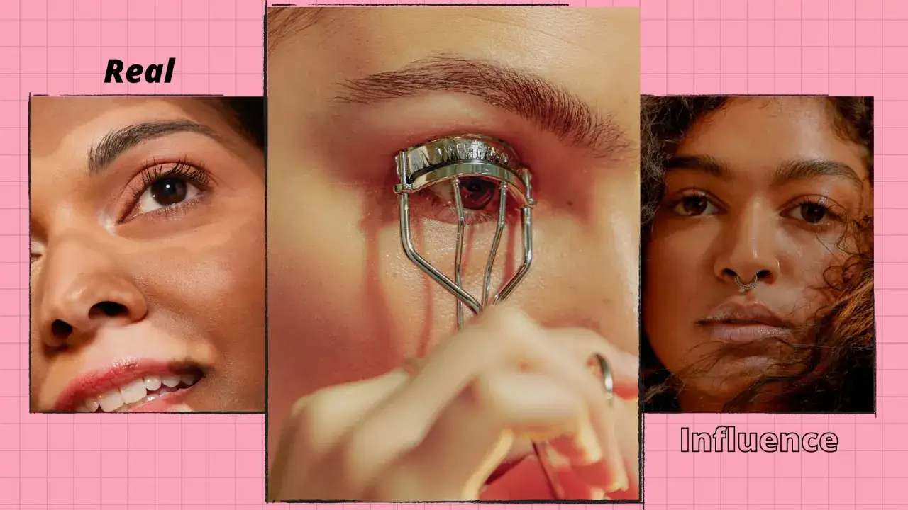 Un regard r&eacute;aliste et une influenceuse se pr&eacute;parent. L'une utilise un recourbe-cils, l'autre un peu de vaseline cils pour un effet naturel.