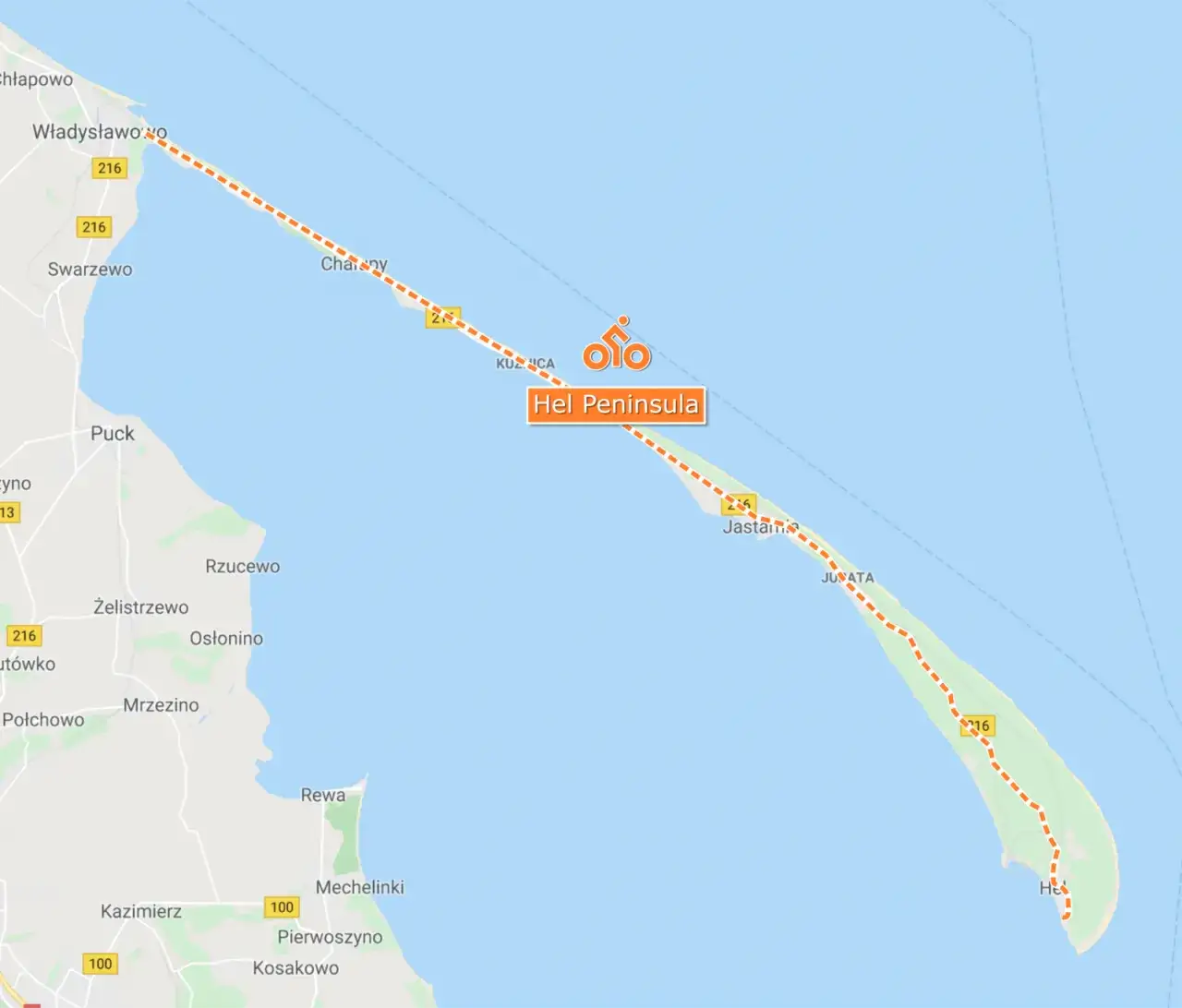 Półwysep Helski trasa rowerowa