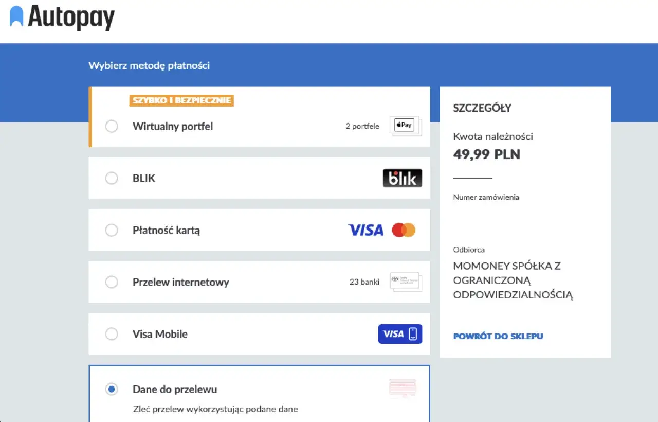 Wybór płatności: wirtualny portfel, BLIK, karta, przelew. Zastanawiasz się, chargeback co to? To zwrot środków, gdy transakcja jest nieprawidłowa.