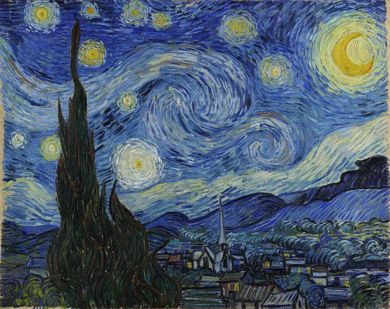 Vincent van Gogh Die Sternennacht hochaufl&ouml;send