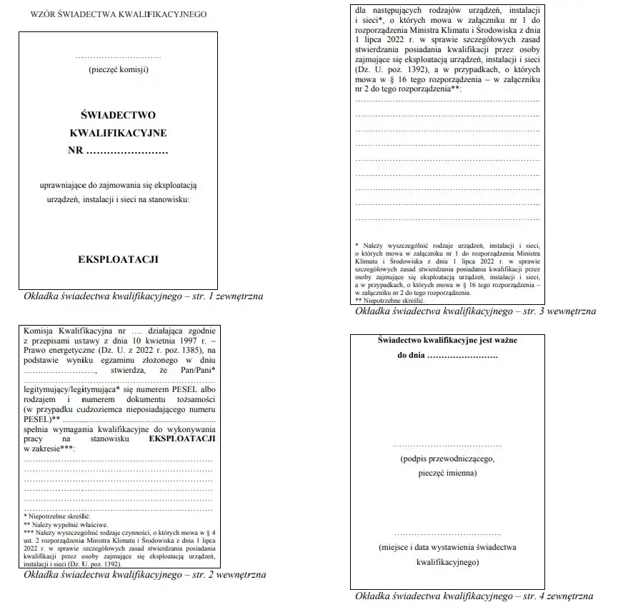 przykładowe świadectwo kwalifikacyjne elektryka