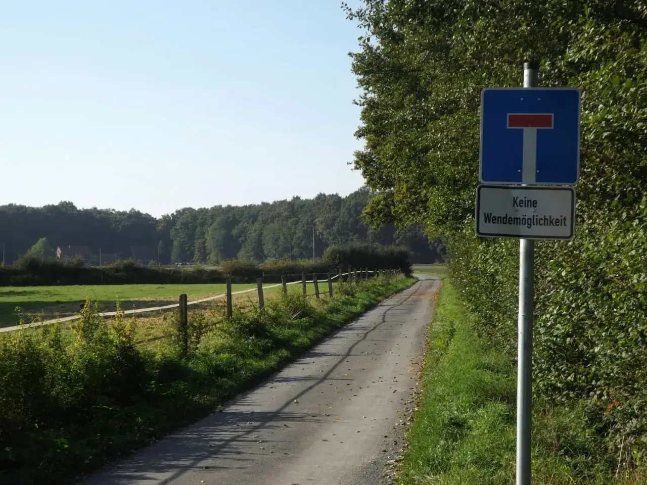 Strada sterrata con segnale 225, che indica
