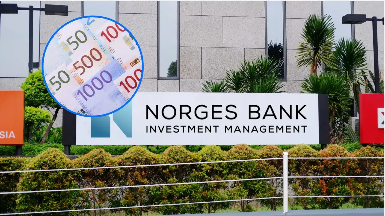 Euro banknoty w okręgu nad napisem Norges Bank Investment Management. To pokazuje, czym jest asset management.