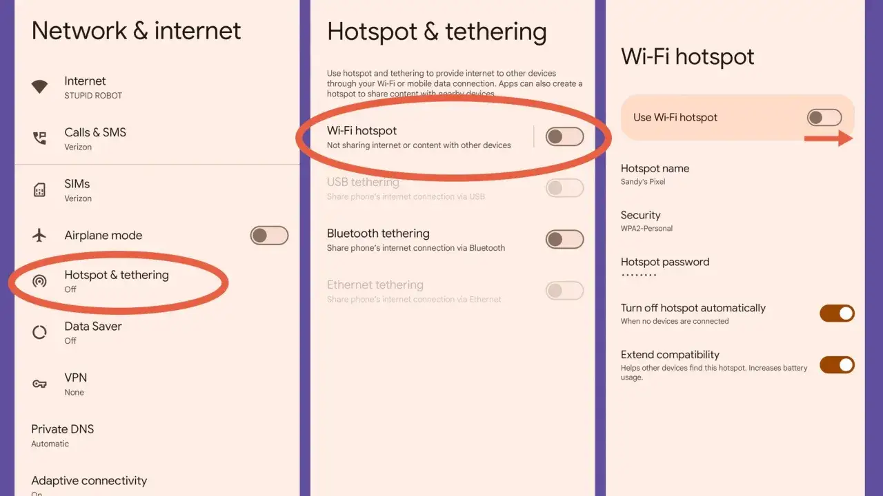 Ekran ustawień telefonu z opcją