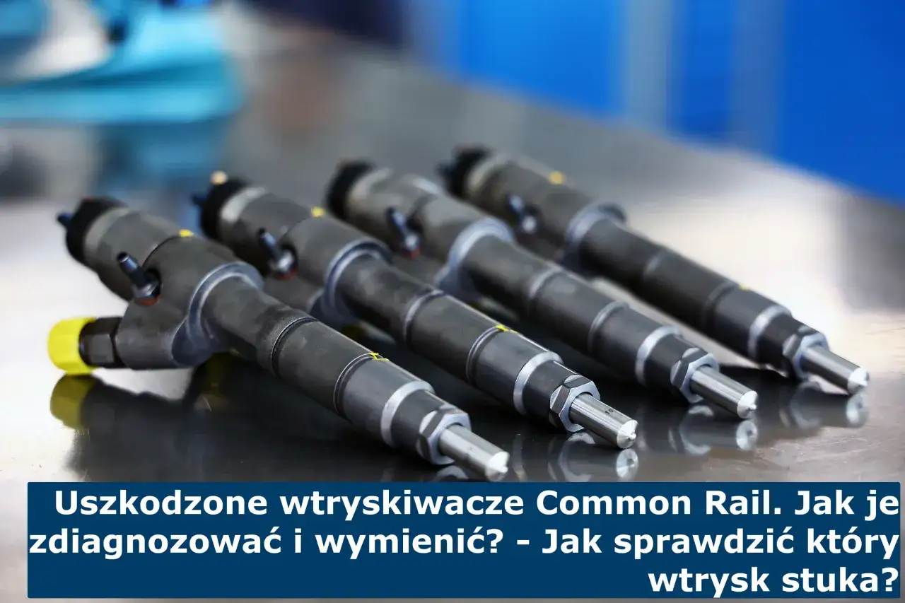 Cztery wtryskiwacze Common Rail na metalowym blacie. Jak rozpoznać uszkodzony jeden wtrysk objawy?