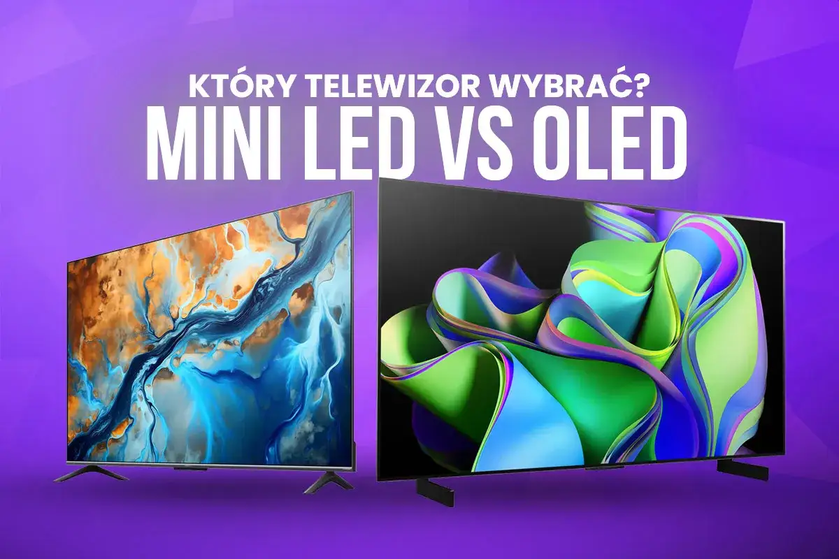 Jaki telewizor kupić? Porównanie Mini LED vs OLED. Dwa nowoczesne telewizory prezentujące żywe obrazy, pomagające w wyborze.
