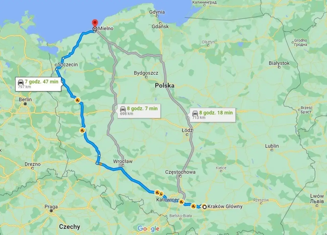 Zdjęcie Ile km do Mielna? Sprawdź najkrótsze trasy i odległości z miast