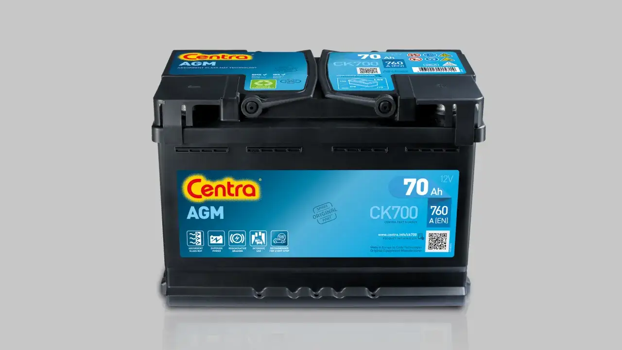 Akumulator Centra AGM CK700 o pojemności akumulatora 70 Ah, idealny do aut z systemem Start-Stop.
