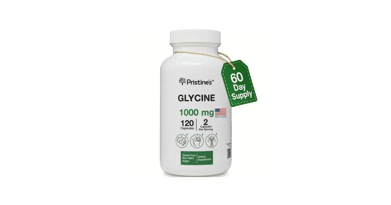 Flacon de glycine 1000 mg, 120 capsules. D&eacute;couvrez les glycine bienfaits pour le cerveau, le sommeil et l'&eacute;nergie. Approvisionnement de 60 jours.