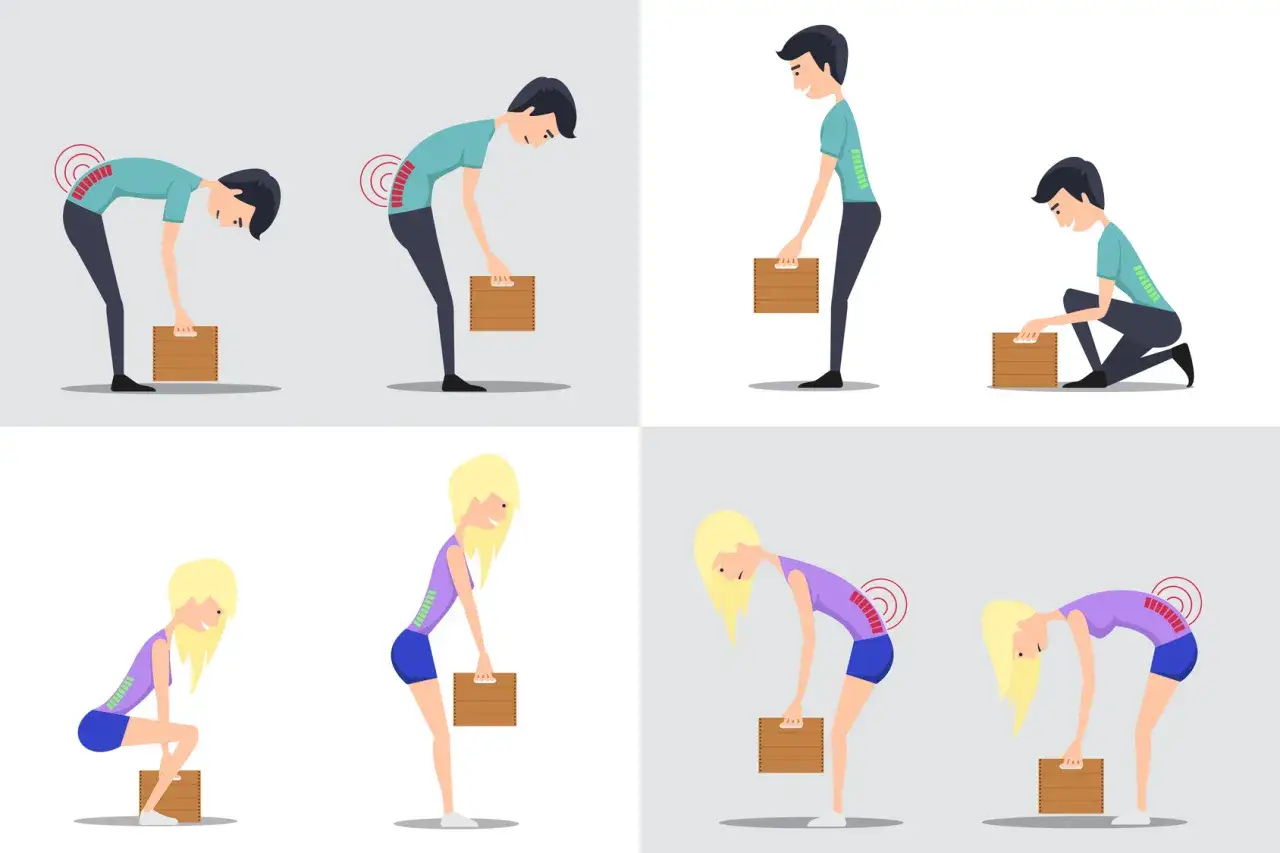 falsches Heben schwerer Lasten R&uuml;cken
