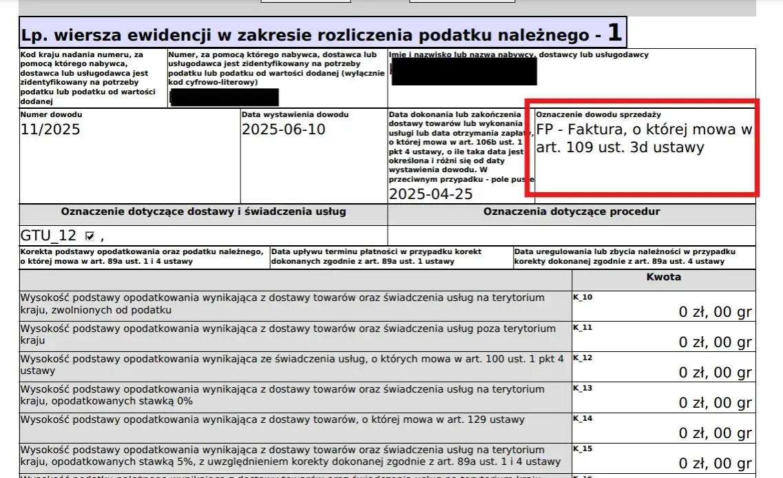 faktura do paragonu termin 3 miesiące