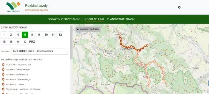 ZDKiUM Wałbrzych strona internetowa rozkład jazdy