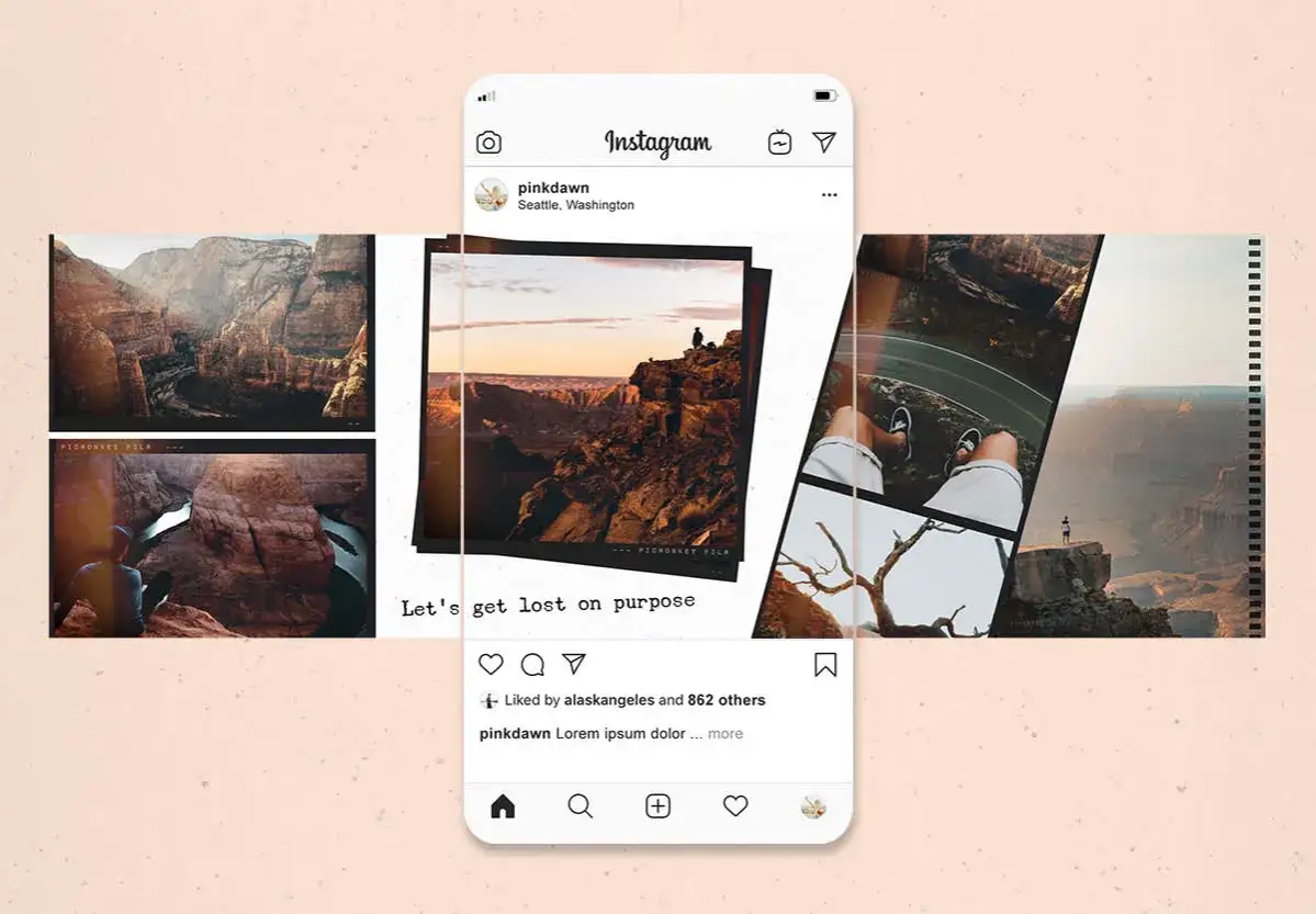 Wiele zdjęć na Instagramie? Ten kolaż pokazuje piękno kanionów i zachęca do podróży.