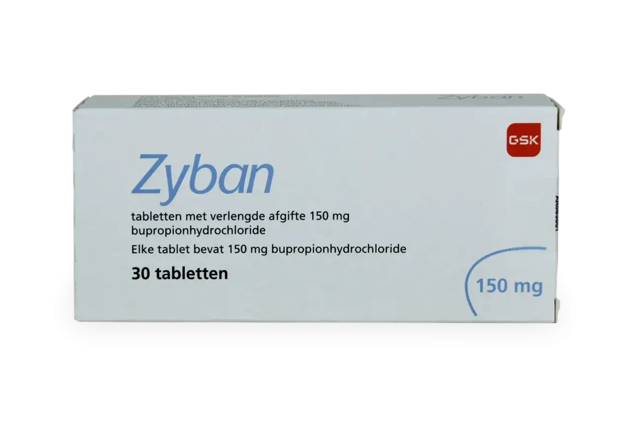 Zyban 150 mg Tabletten: Ein Hilfsmittel gegen Rauchen, das 30 Tabletten mit Bupropionhydrochlorid enth&auml;lt.